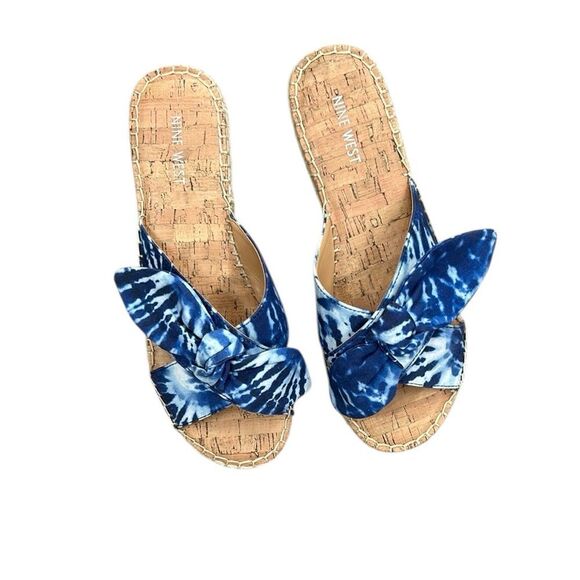 Nine West Blue And White Sandals - Picture 1 of 7